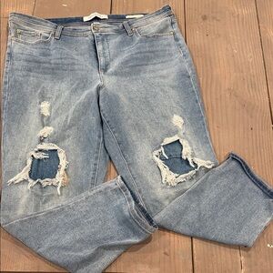 Vintage America Light Blue Distressed Boyfriend Jeans